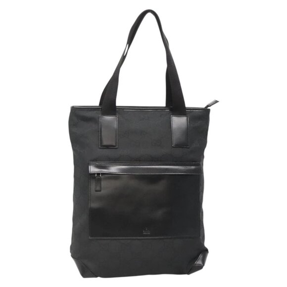 GUCCI GG Canvas Tote Bag Outlet Black Silver 180450 Auth ep10324 - Picture 2 of 16